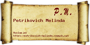 Petrikovich Melinda névjegykártya