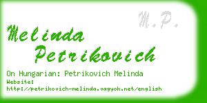 melinda petrikovich business card
